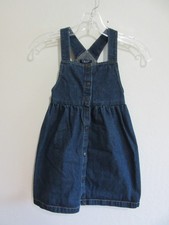 CHAPS Blue Denim Toddler Size 6 Sleeveless Cotton Snap Closure Dress
