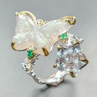 Handmade 20 ct+ Natural Labradorite Ring 925 Sterling Silver Size 9.5 /R449644