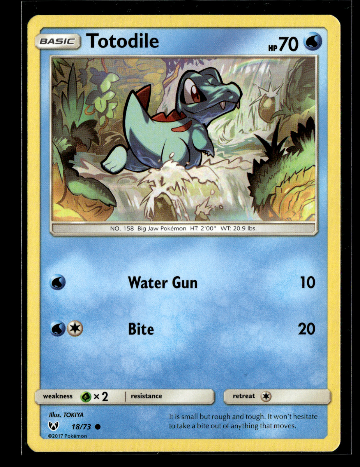 Pokemon Card Totodile Shining Legends Common 18/73 Near Mint