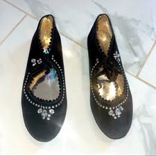 Badgley Mischka Black Ballet velvet flats