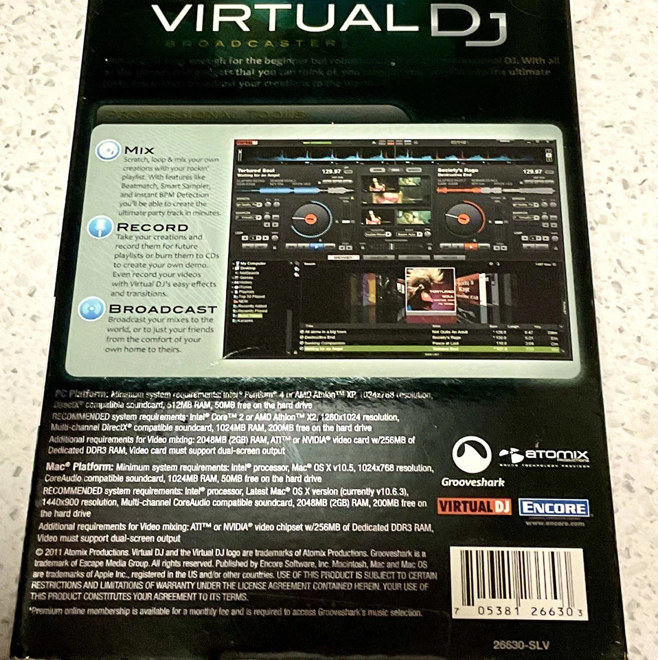 ENCORE VIRTUAL DJ BROADCASTER (New Retail) - Full Version for Mac, Windows 26630 - Image 2 of 3