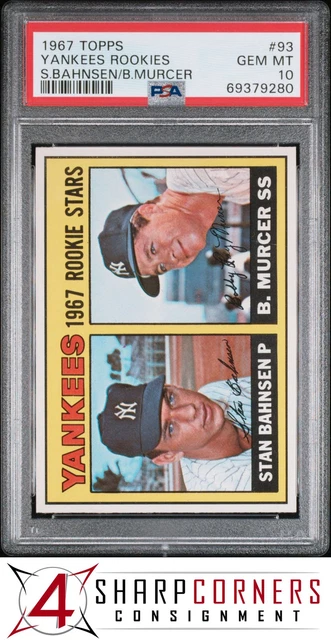 1967 Topps #93 Bobby Murcer RC Yankees Pop 8 PSA 10