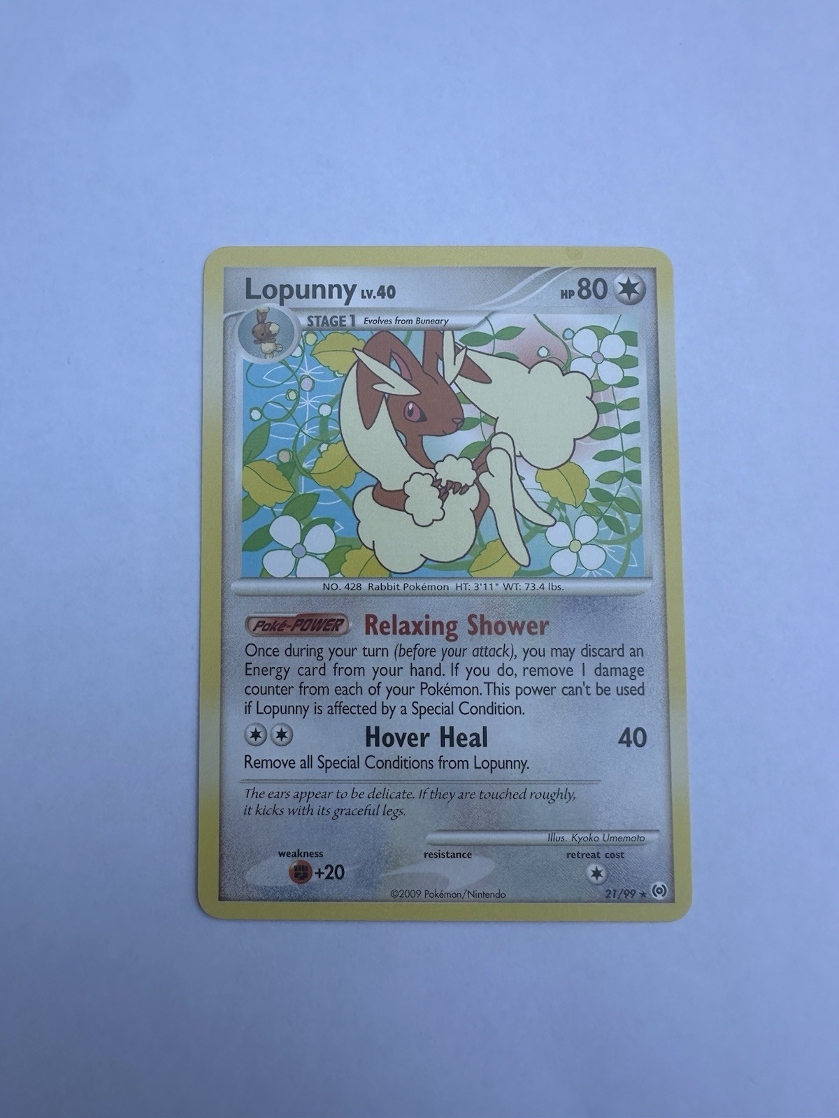 Pokemon Platinum Arceus 21/99 Card Rare Lopunny