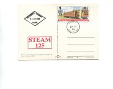 Isle of Man 1998 Steam 125 & Snaefell cachet on postcard