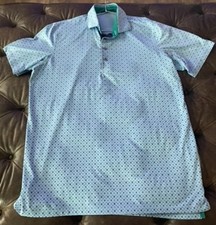 Greyson Golf Polo Large, Light Blue with Navy w/Logo