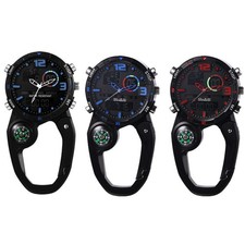 Clip on Digital Quartz Carabiner Watch Backpack Fob Belt Waterproof and Shock