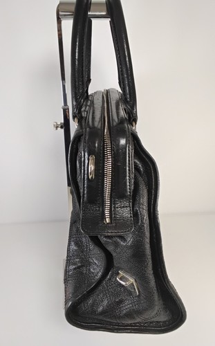 Marc Jacobs Black Leather Top Handle Bag Made in Italy Pouches Flaw - Picture 11 of 24