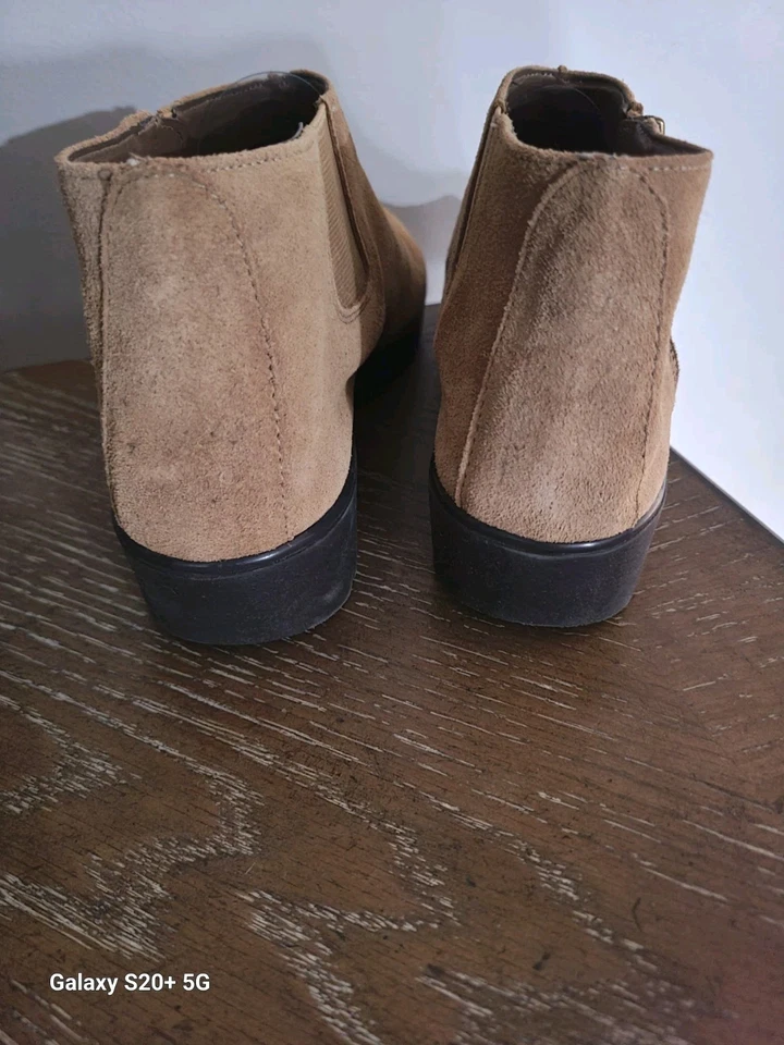 Botines informales de gamuza aerosoles con cremallera lateral tacón de cuña para mujer talla 9,5 Foto 4 de 4