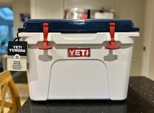 Yeti Tundra 35 - Custom - White, Red & Blue Cooler Cool Box