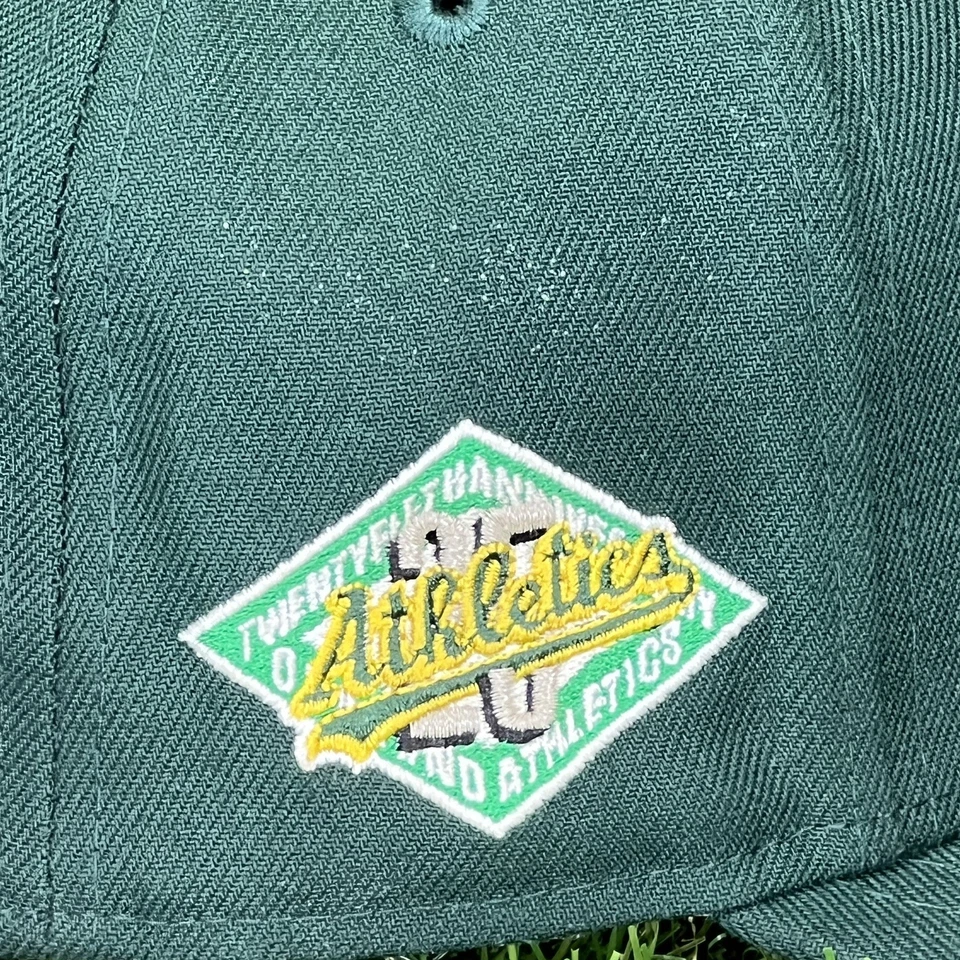 OAKLAND ATHLETICS A'S GREEN NEW ERA 59FIFTY 25TH ANNIVERSARY PATCH FITTED 7 5/8 - Image 4 of 4
