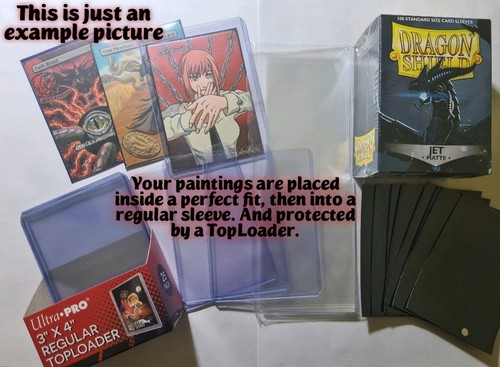 EXTRACT FROM DARKNESS ULAMOG MAGIC THE GATHERING ALTERED ART HAND PAINT DEMIAN - Picture 6 of 12