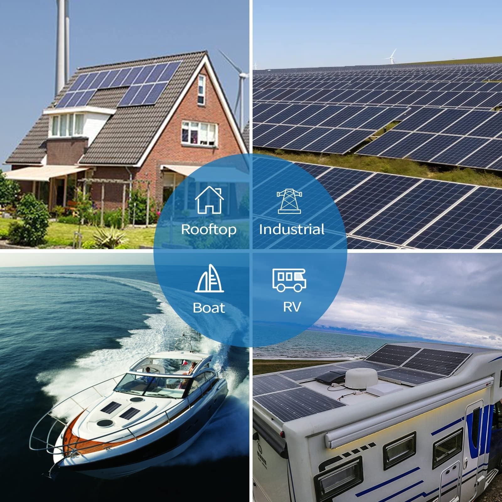 ACOPOWER Solar Panel 100 Watt 12 Volt PV Module High-Efficiency Polycrystalli...