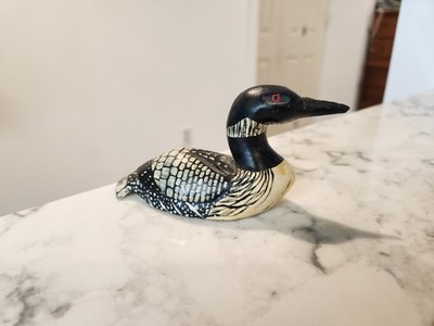 Vintage Duck Decoy Carving By C Bodley - Common Loon Folk Art