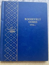 Roosevelt Dime set in classic folder, 1946-1964 complete 48 coins in superior BU