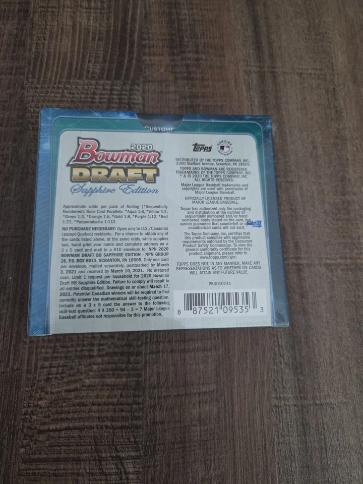 2020 Bowman Draft Sapphire Edition Baseball Hobby Box - Image 2 of 2