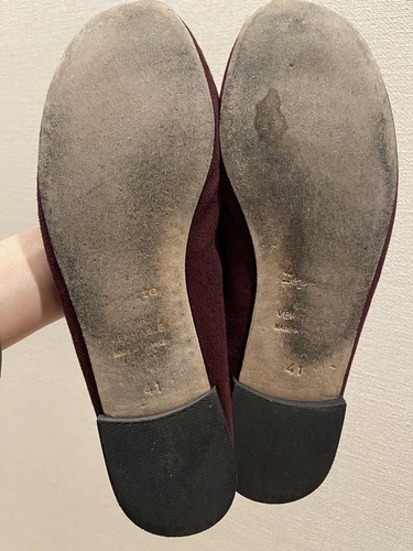 Women 8.5US Repetto Sandrion Ribbon Bordeaux 41 Suede - Picture 8 of 9