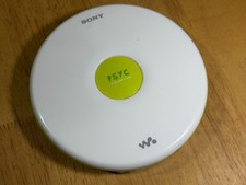 Sony PSYC CD Walkman Model D-EJ010 Portable CD Player White/Green - Tested Works