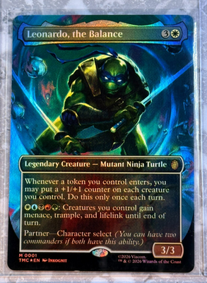 #ad Leonardo the Balance Borderless FOIL 1 MTG Teenage Mutant Ninja Turtle TMT NM $4.99