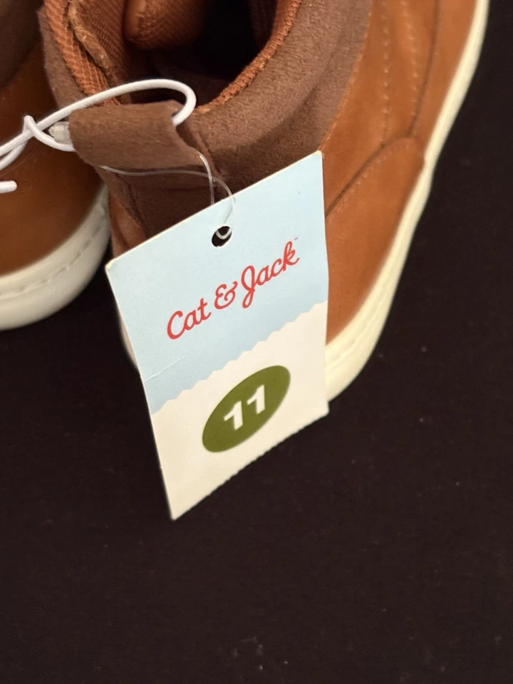 Cat And Jack Little Boy Sneaker Boots Sz 11 Brown New With Tags - Image 4 of 4
