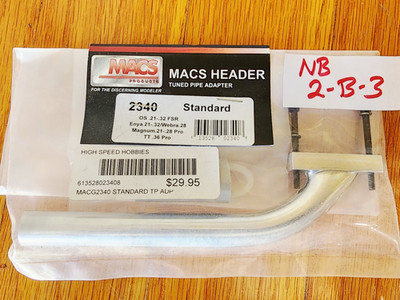 MACS Products 2340 Standard Header 0S .21-.32 FSR Enya, .28 Webra, Magnum 21-28