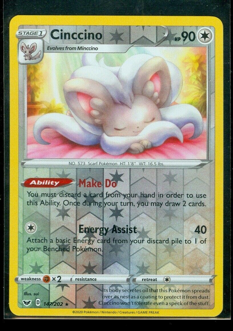 LP Reverse Holofoil - Cinccino SWSH01 - 147/202 SWSH01: Sword & Shield Base Set