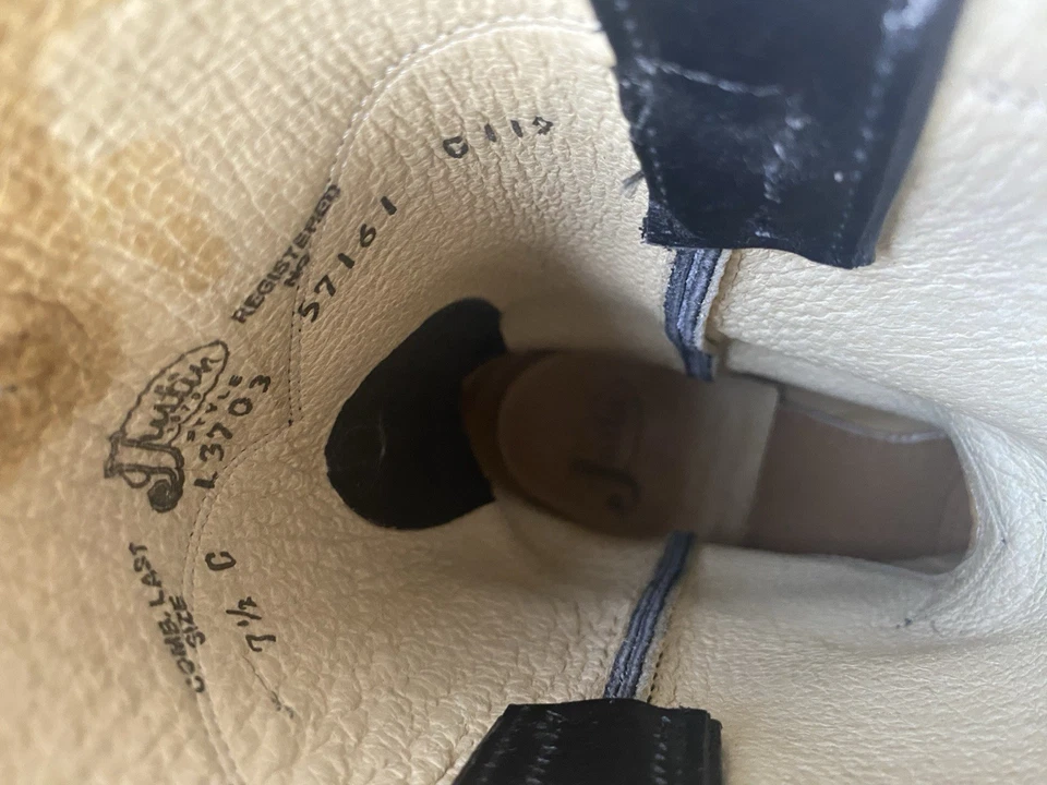 Botas occidentales Justin de cuero negras para mujer talla 7,5 preppy grunge góticas Foto 4 de 4