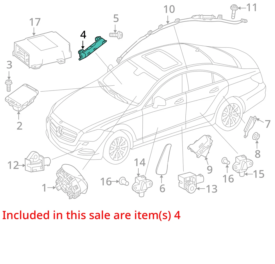 Airbag de rodilla para conductor Mercedes-Benz CLS LH 2012-2018 FABRICANTE DE EQUIPOS ORIGINALES Foto 4 de 4