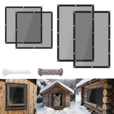 2Pcs Black Semi-Transparent PVC Tarpaulin Waterproof Clear Tarp UV Resistant