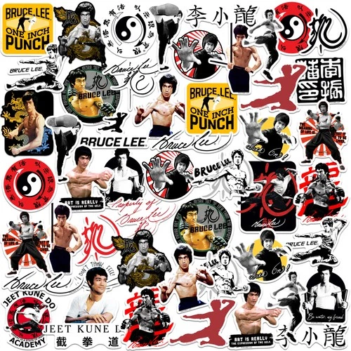 BRUCE LEE VARIETY DIE CUT VINYL 50 CT STICKER PACK