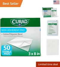 Pack of 50 Sterile Non-Sticking Absorbent Pads, 3"x8" for Smooth Recovery