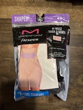 Maidenform FLEXEES HIGH WAIST THIGH SLIMMER Sculpts Sz L Shapewear Ultra Firm