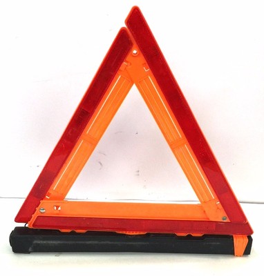UNKNOWN BRAND, COLLAPSIBLE WARNING TRIANGLES WITH CLIP, 19'' LONG, LOT OF 3 