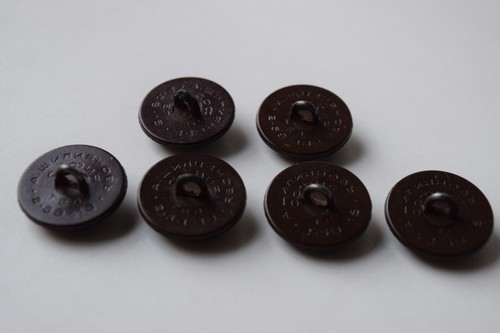 6 Antique Bulgarian  Royal Army Military Uniform Bakelite Buttons Dark Brown - Picture 7 of 8