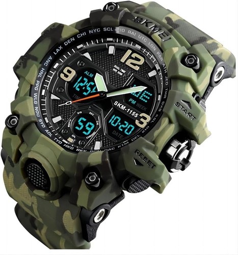 Men's Analog Military Sports Watch Waterproof Dual Timezone LED Backlight - Picture 5 of 11