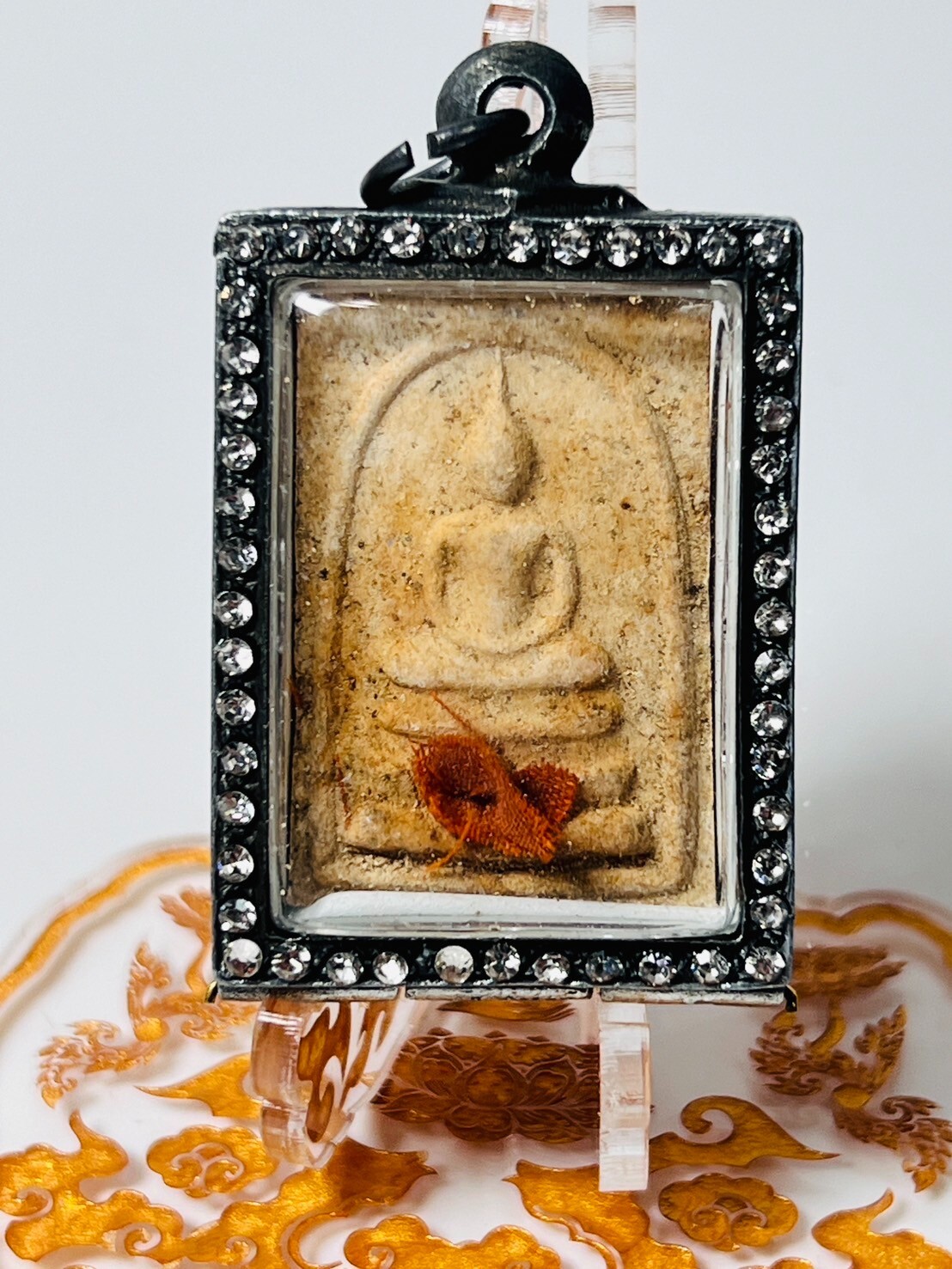 Somdej Lp tim monk rope 5 Yants  empower Protect attraction wealth magic amulet