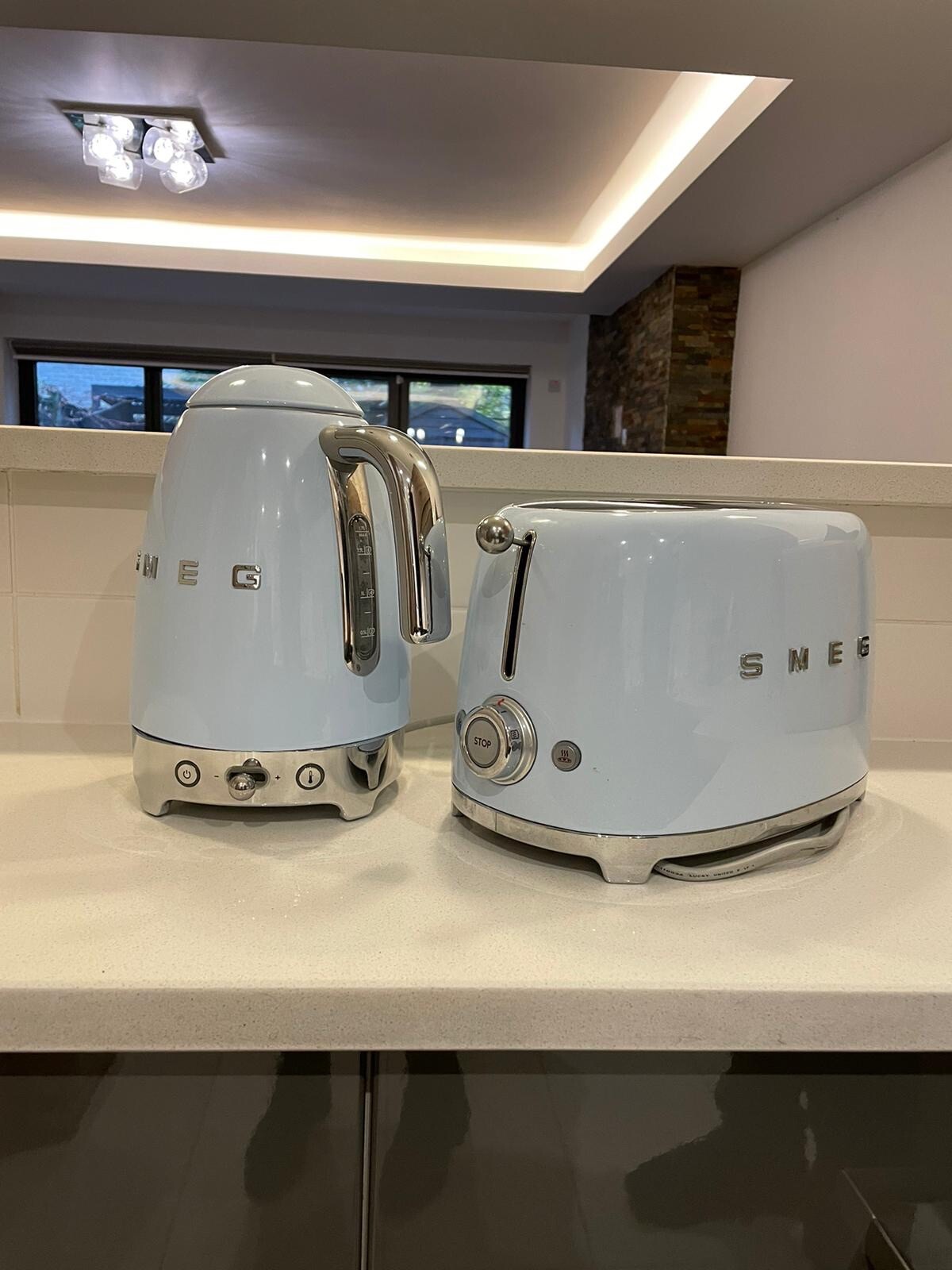 Smeg 2Slice Toaster and Smeg Kettle Light Blue Set eBay