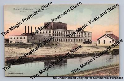 Beet Sugar Factory FALLON Nevada Antique Hand Colored Albertype Postcard ~1910s
