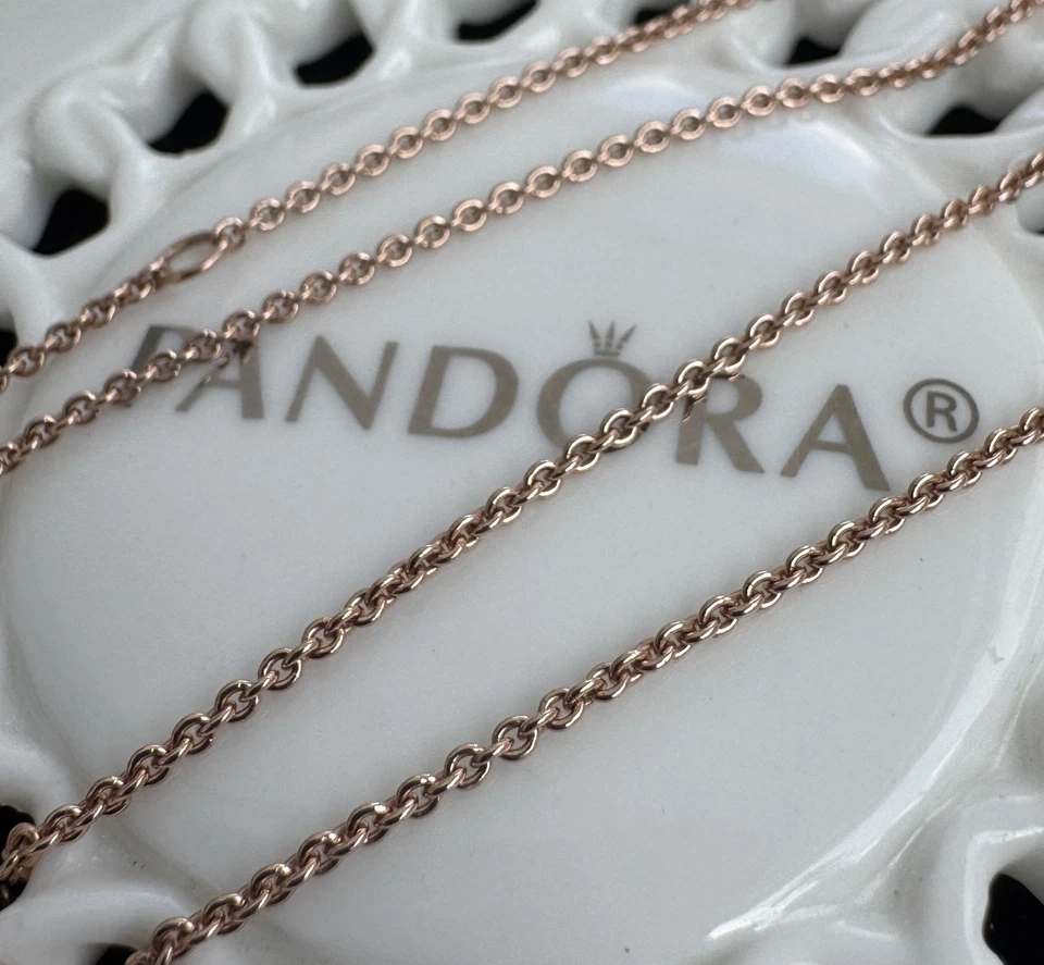 Auténtico collar de cadena de cable clásico Pandora ROSE #580413 Foto 2 de 4
