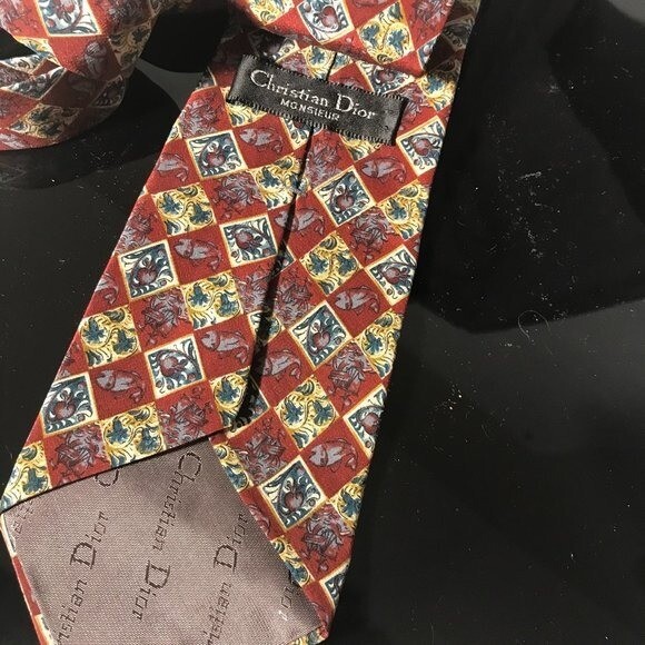 Christian Dior Men Silk Ties Mans Neckwear Mid Century Modernist Vintage Couture thumbnail 3