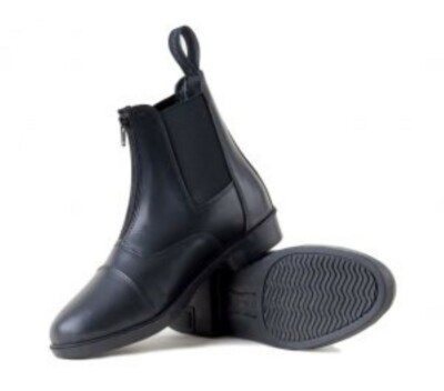 Rhinegold Boston Reitstiefel mit vorneem Reißverschluss Paddock Jodhpur in schwarz