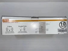 Cloudy Bay CBLD003WH-10PK Vertical Slide Dimmer Switch-White