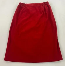 ALLISON-CHE women skirt 93106 red polyester spandex USA made sz M $98
