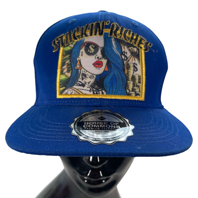 Stackin Riches House Of Commons Tattoo Girl Hat Blue Snapback