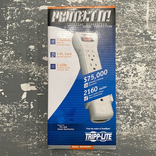 Tripp-Lite 7 Outlet Protezione da Sovratensioni - Bianco - Messa a Terra - 2160 Joule - Nuovo Boxato