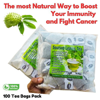 Soursop Leaves Tea Bags Guanabana Graviola Powder Annona Muricata 100 Tea Bags