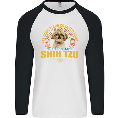 A Shih Tzu Hund Herren L/S Baseball Maglietta