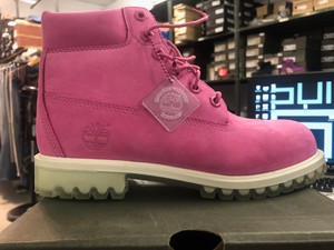 pink timberlands junior