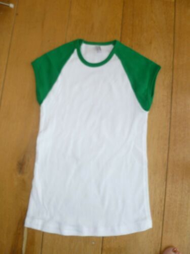 AMERICAN APPAREL COTTON RIB BASEBALL COLOUR BLOCK T SHIRT TOP FAIR TRADE S M L