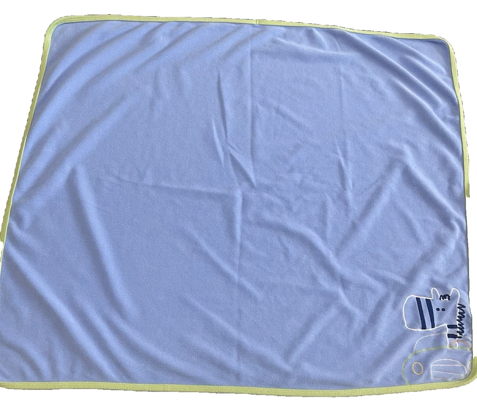 Детское одеяло Carters из синего флиса с вышивкой зебра всего один год - Изображение 2 из 4