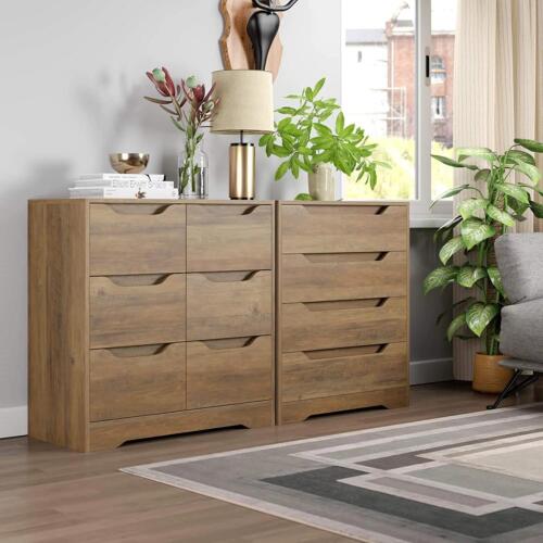 Modern Rustic 4 Drawer Dresser Wooden Chest Of Drawers Storage Cabinet Organizer - Picture 3 of 24